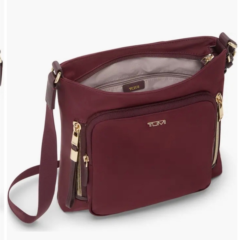NEW Tumi Voyager Tyler Nylon Crossbody Bag/Purse Maroon/Wine/Burgundy